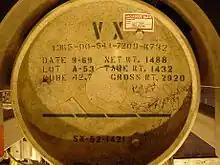 La válvula del último Newport TC antes de que se le drene el agente nervioso VX