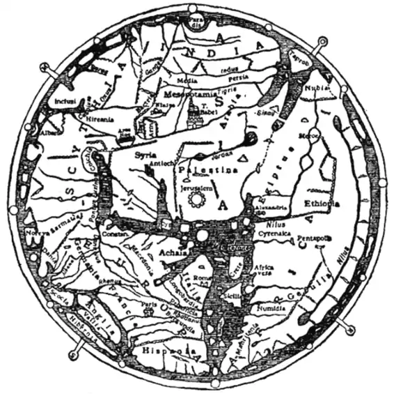 Fig.&nbsp;11.—The Hereford Map (c. 1280).