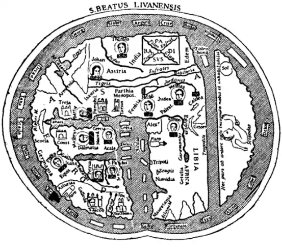 Fig.&nbsp;12.—The Map of Beatus (776).
