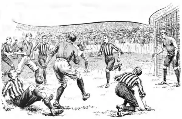 An anxious time near goal. "Shoot!"