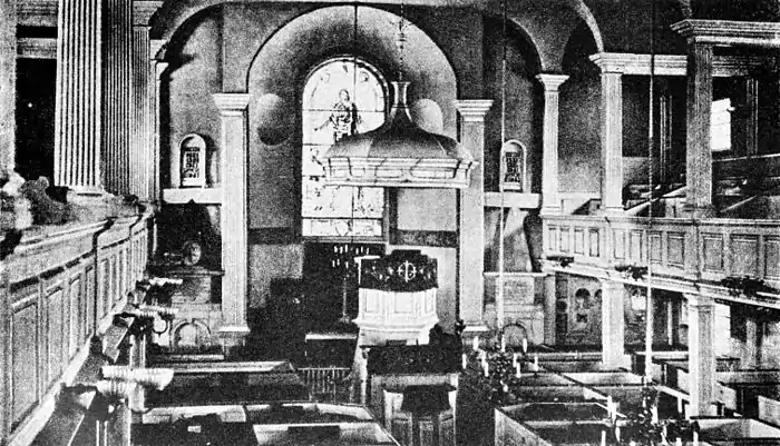Collier's 1921 Rhode Island - interior of Trinity Church in Newport.jpg