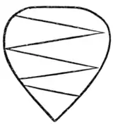 Fig. 97.—The arms of Amaury de Montfort, Earl of Gloucester; died before 1214. (From his seal.)