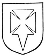 Fig. 182.—Cross patée fitched at foot.