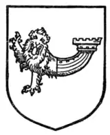 Fig. 299.—Lion passant guard. dimidiated with the hulk of a ship.