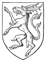 Fig. 392.—The heraldic antelope rampant.
