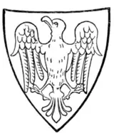 Fig. 453.—Arms of Ralph de Monthermer, Earl of Gloucester and Hereford: Or, an eagle vert. (From his seal, 1301.)