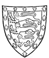 Fig. 708.—Arms of John de Holand, Duke of Exeter (d. 1400): England, a bordure of France. (From his seal, 1381.)