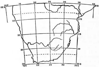 EB1911 - Map Projections- Fig. 16.—South Africa on a conical projection with rectified meridians and two standard parallels.jpg