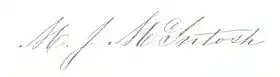 reproduction of M. J. McIntosh’s signature