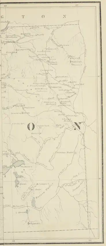 Map of Oregon from Victor and Bancroft's History of Oregon, Vol. 1 (right) 01.png