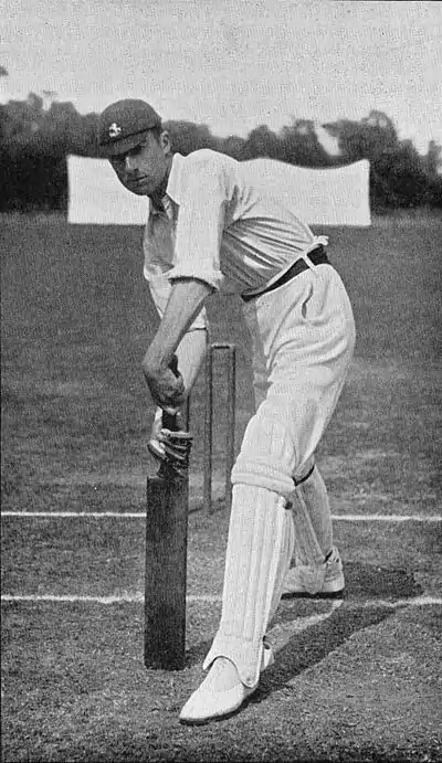 Ranji 1897 page 153 J. R. Mason playing forward.jpg