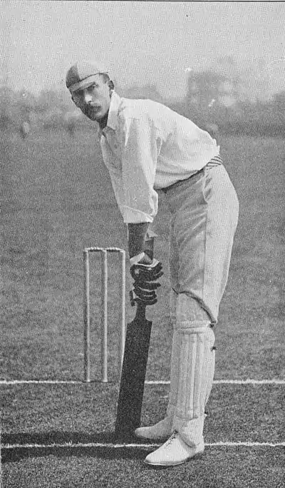 Ranji 1897 page 157 L. C. H. Palairet at the wicket - a model position.jpg