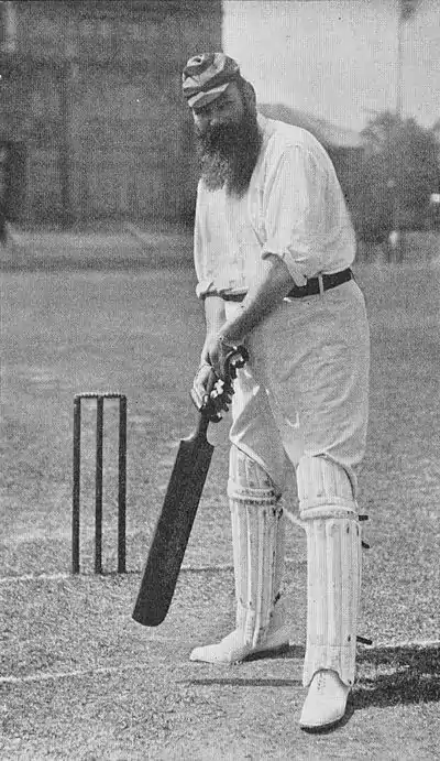 Ranji 1897 page 178 W. G. Grace playing half-cock.jpg