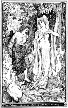The princess changes clothes with the goose-girl