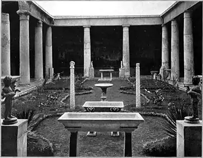 Vitruvius the Ten Books on Architecture - The Peristyle of the house of the Vettii at pompeii.jpg