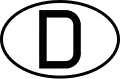 A 140&nbsp;mm by 110&nbsp;mm sticker, which is attached to the vehicle's bodywork.