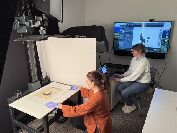 Digitization of the Nel and Helen Laughon silhouette collection at the National Portrait Gallery. Photography by Laura Whitfield, Smithsonian Imaging Services and handling by Hallie Kroll McGrath, Collections Manager.