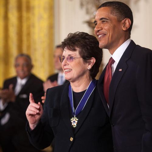 President Barack Obama and Billie Jean King.