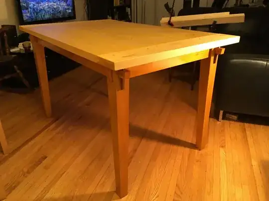 finished pine table