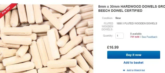1000 dowels