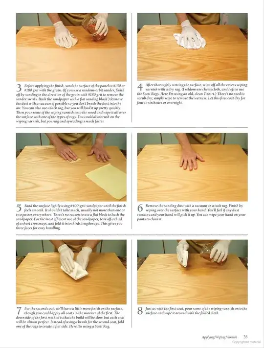 Applying wiping varnish 2