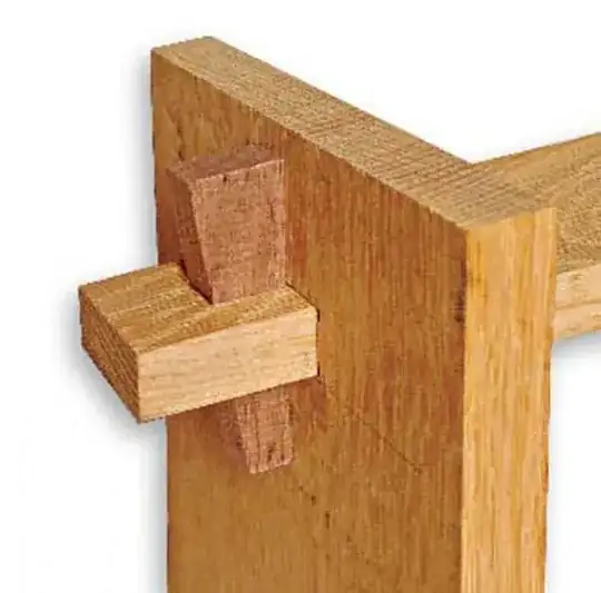 Wedged tusk tenon