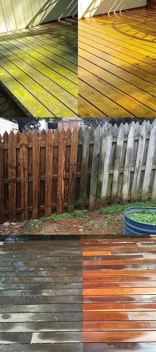 Pressure-washing results