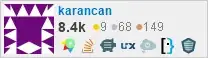 profile for karancan on Stack Exchange, a network of free, community-driven Q&A sites