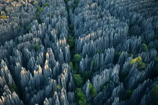 sharp rock pillars