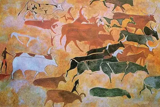 Herding cattle in the Sahara, 5,000 years ago