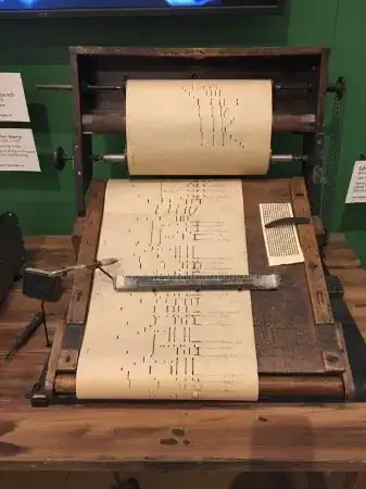 Pianola roll and mechanism