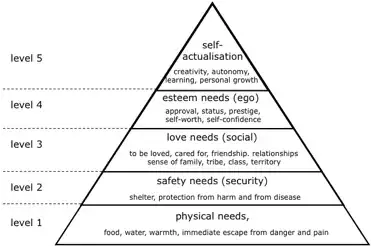 Triangle representation of Maslow's Hierarchy