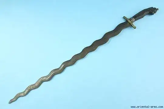 or maybe a wavy or half circle edge (almost similar like wavy, but have more gaps in it, and the gaps is more flatter, so something like small axe blade positioned into macuahuitl style sword)?