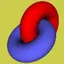 Two interlocked toruses, similar to what I would envision a Duotorusa unit